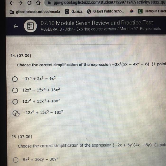 Choose the correct simplification of the expression