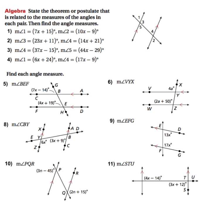 Quiz 3 1 parallel lines transversals and angles